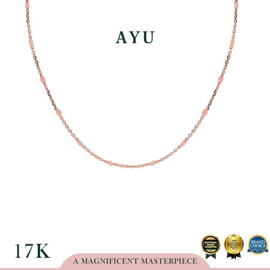 AYU Bling Beads Chain Necklace 17K Rose Gold