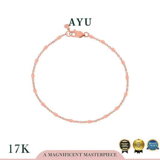 AYU BLING BEADS CHAIN BRACELET 17K ROSE GOLD