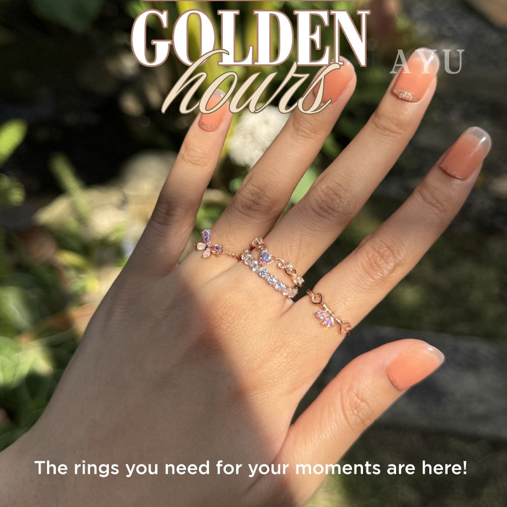 AYU Cincin Emas - Magical Heart Fairy Tale Ring 17k Rose Gold