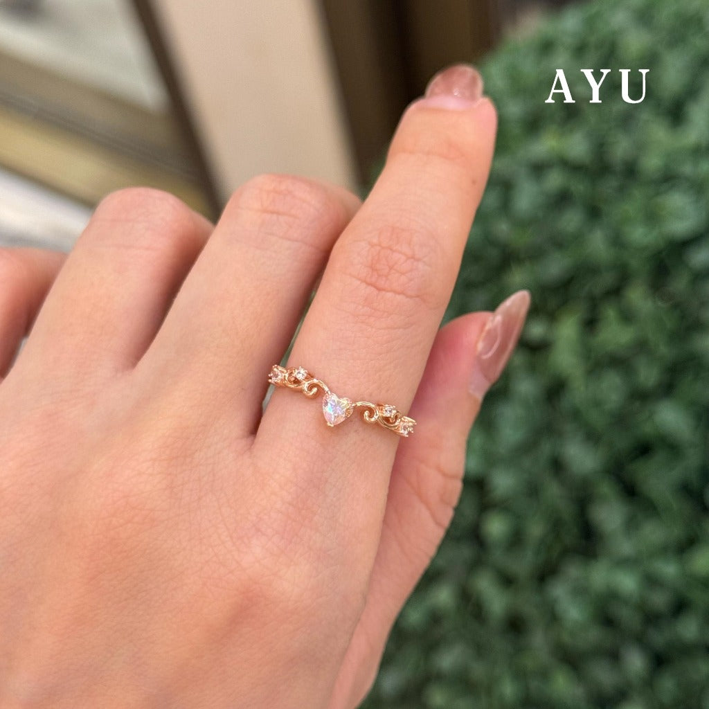 AYU Cincin Emas - Magical Heart Fairy Tale Ring 17k Rose Gold