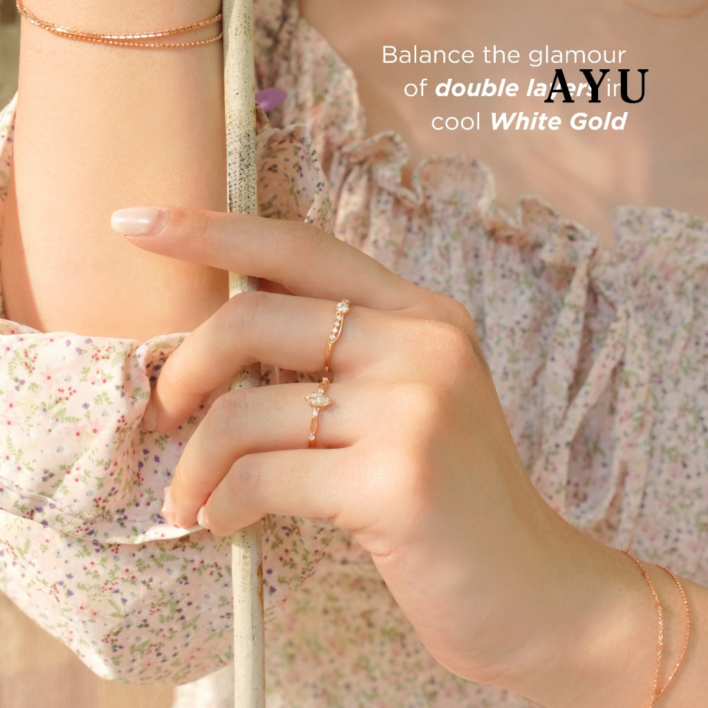 AYU Cincin Emas - Marquise In Twilight Solitaire 17k Rose Gold