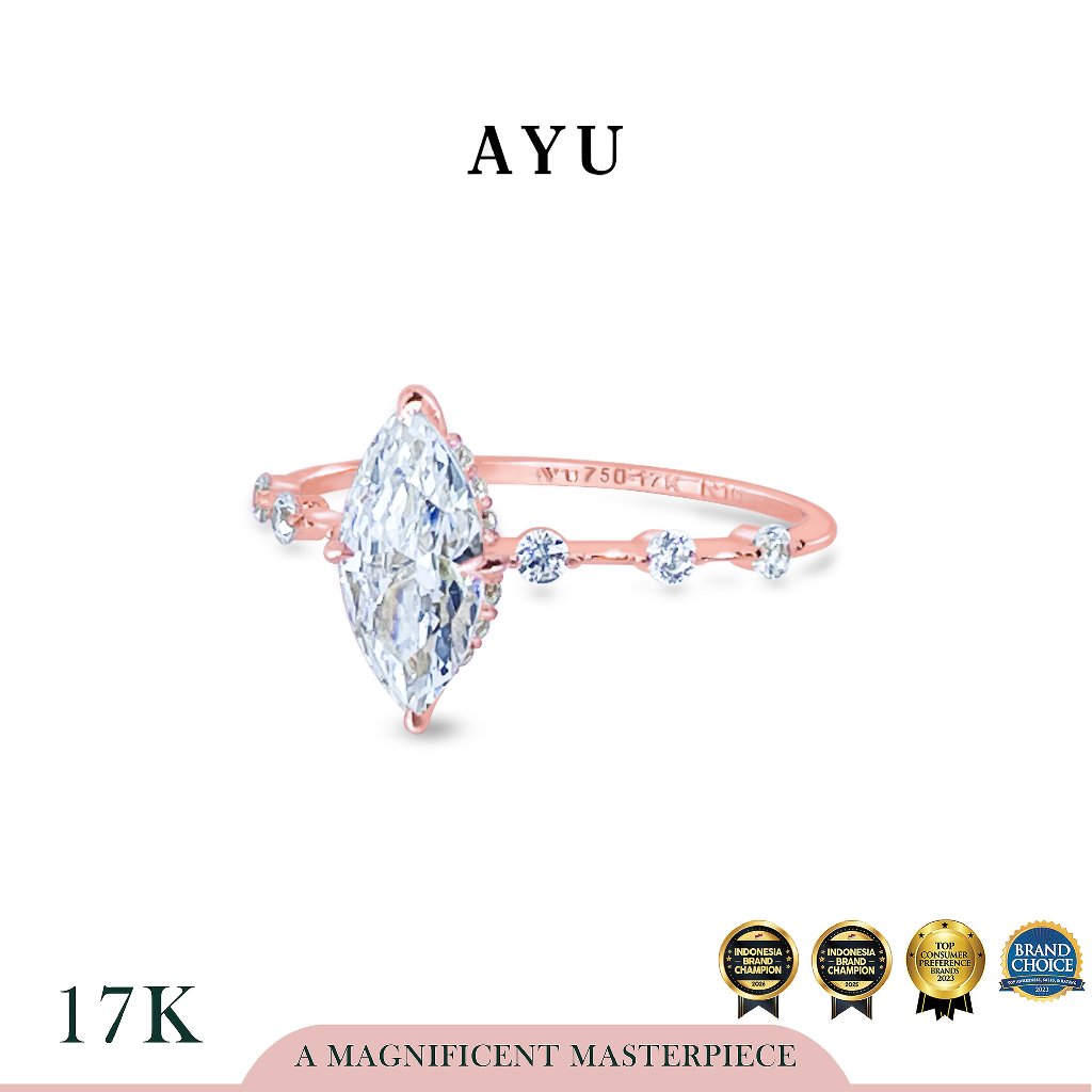 The AYU Mini Selly Spaced Ring 17k Rose Gold