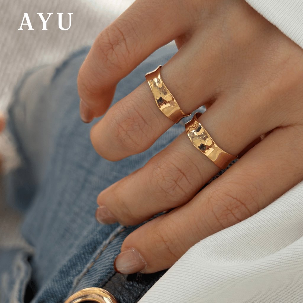 AYU Cincin Emas - Gold Melt Ring 17k Rose Gold
