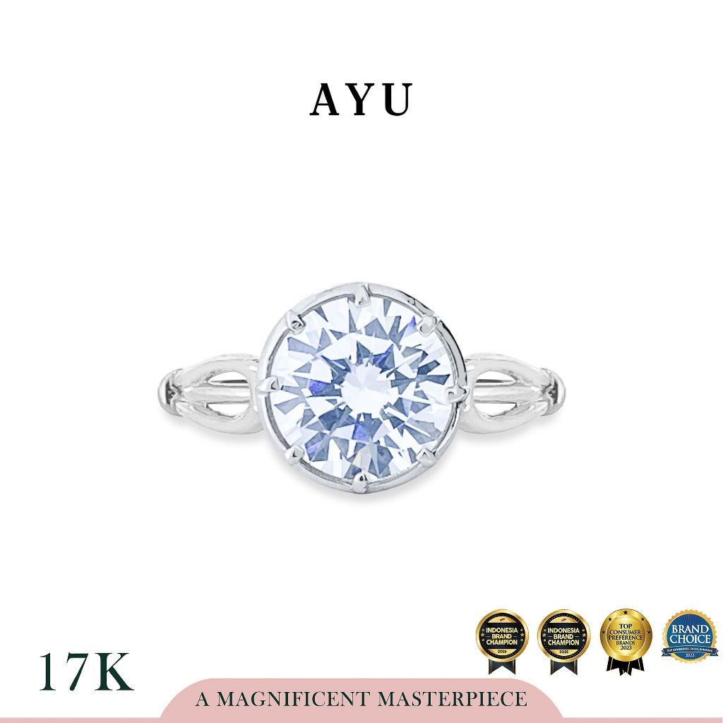 The AYU Georgian Setting In Round Solitaire 17k White Gold