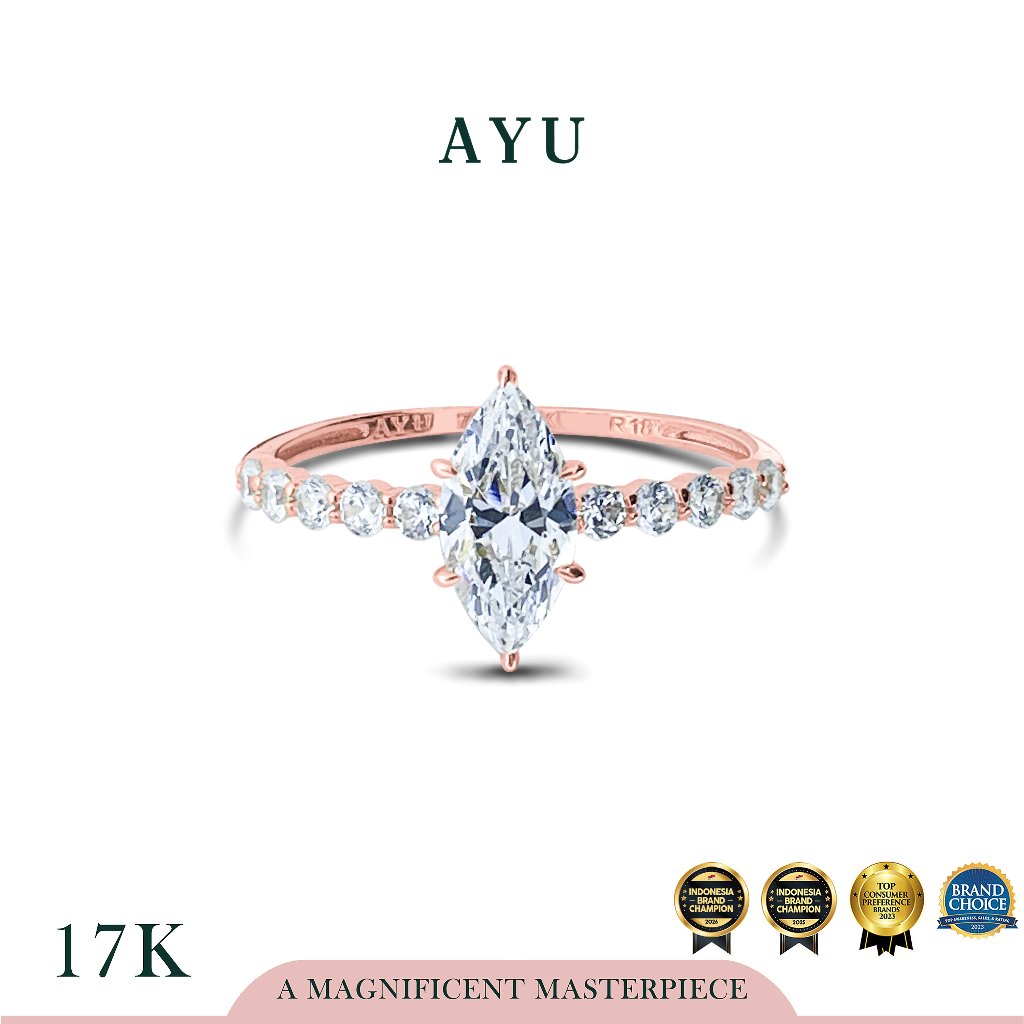 AYU Cincin Emas - The Ayu Mini Selly Ring 17k Rose Gold
