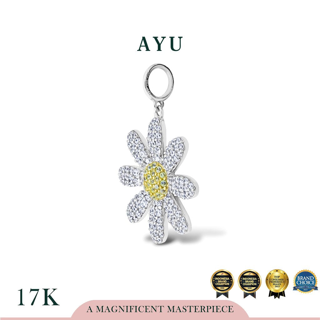 AYU Liontin Emas - Blooming G Daisy Pendant 17k White Gold