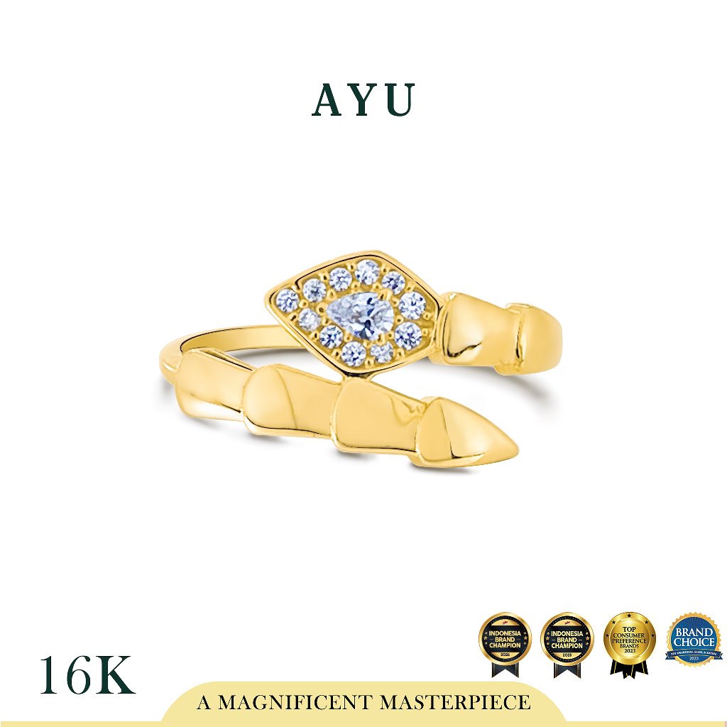 AYU Cincin Emas - Serpent Wrap Ring 16k Yellow Gold