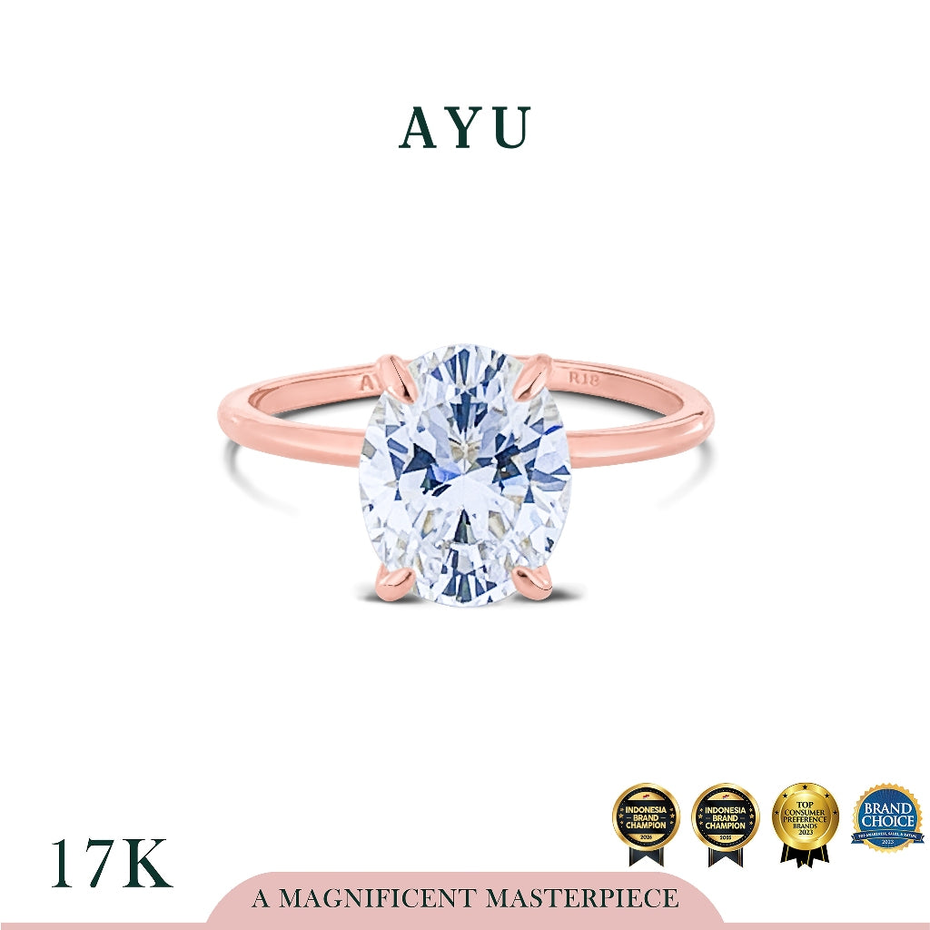 The AYU Setting In Glam Oval Cut 17k Rose Gold