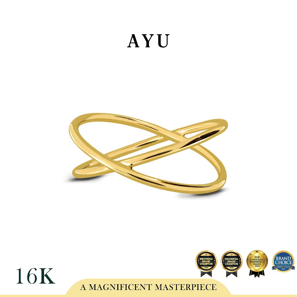 AYU Cincin Emas - X Thin Ring 16k Yellow Gold