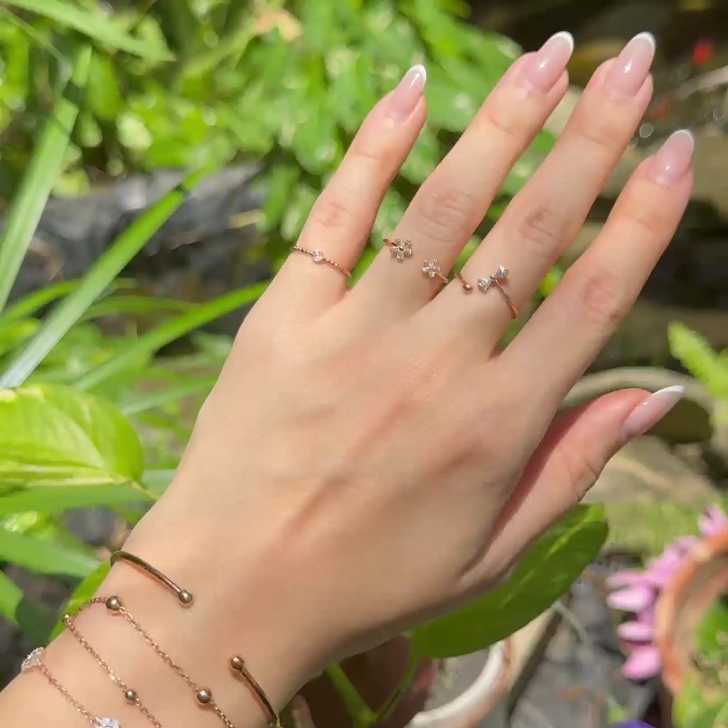 AYU Cincin Emas - Buttercup Flower Open Ring 16k Yellow Gold