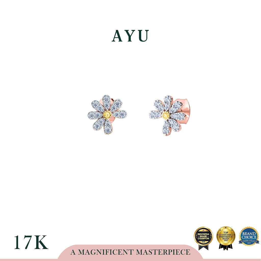 AYU Anting Emas - G Daisy Studs 17k Rose Gold
