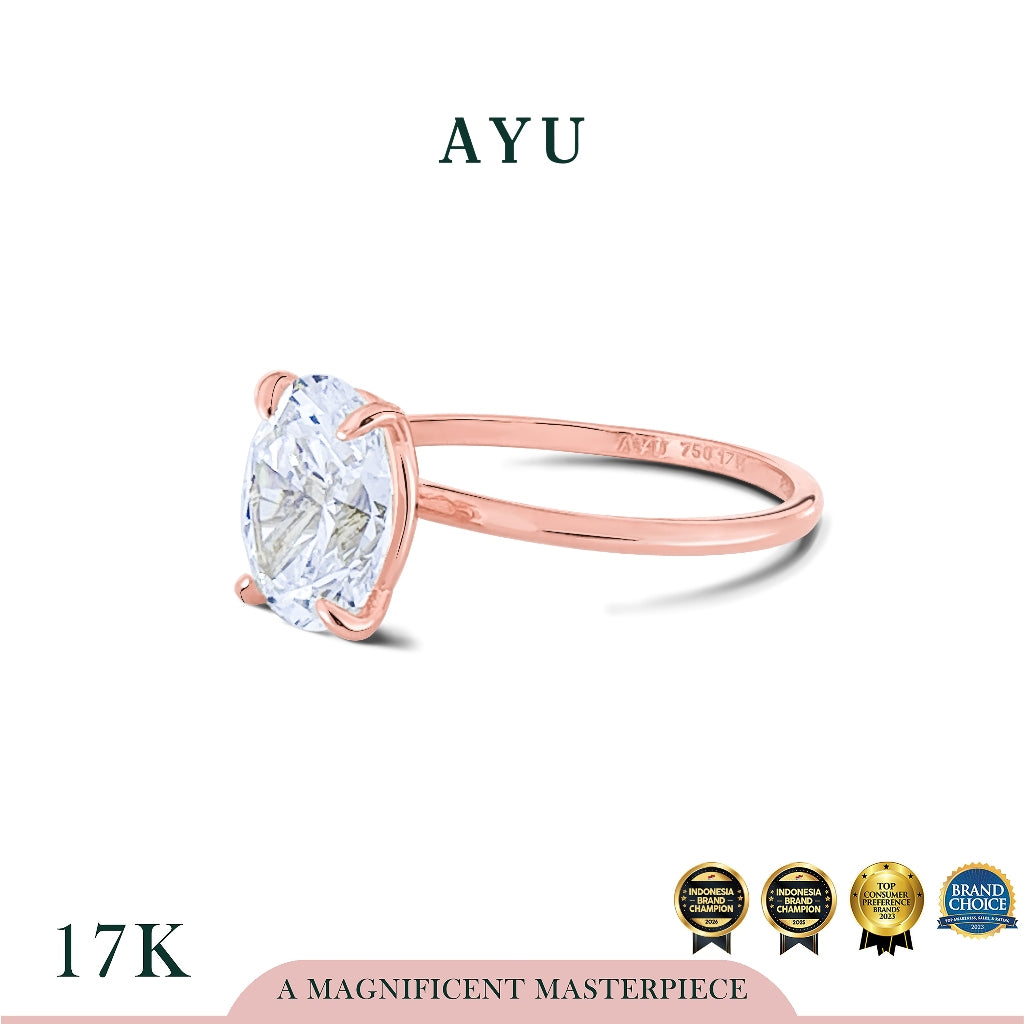 The AYU Setting In Glam Oval Cut 17k Rose Gold