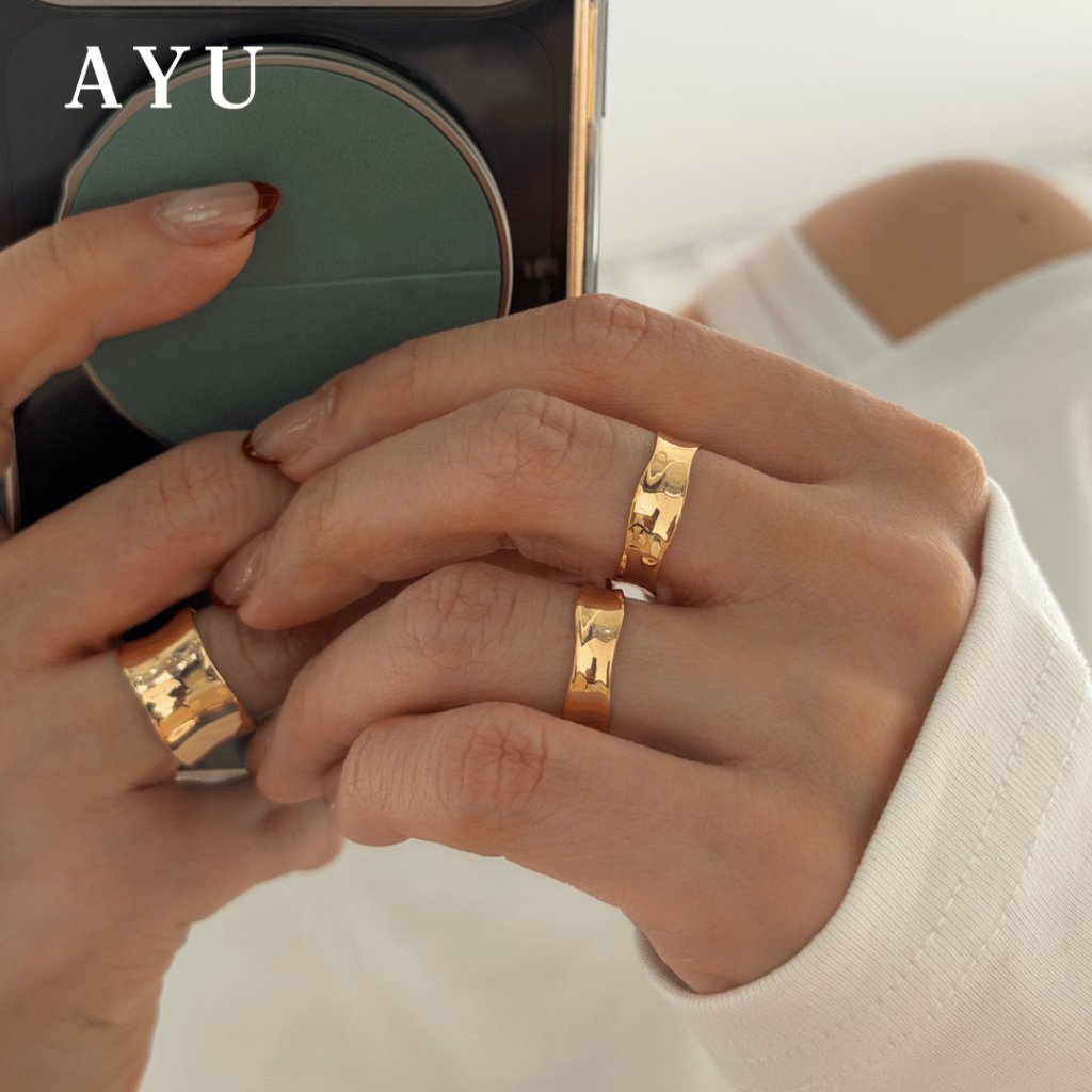 AYU Cincin Emas - Gold Melt Ring 17k Rose Gold