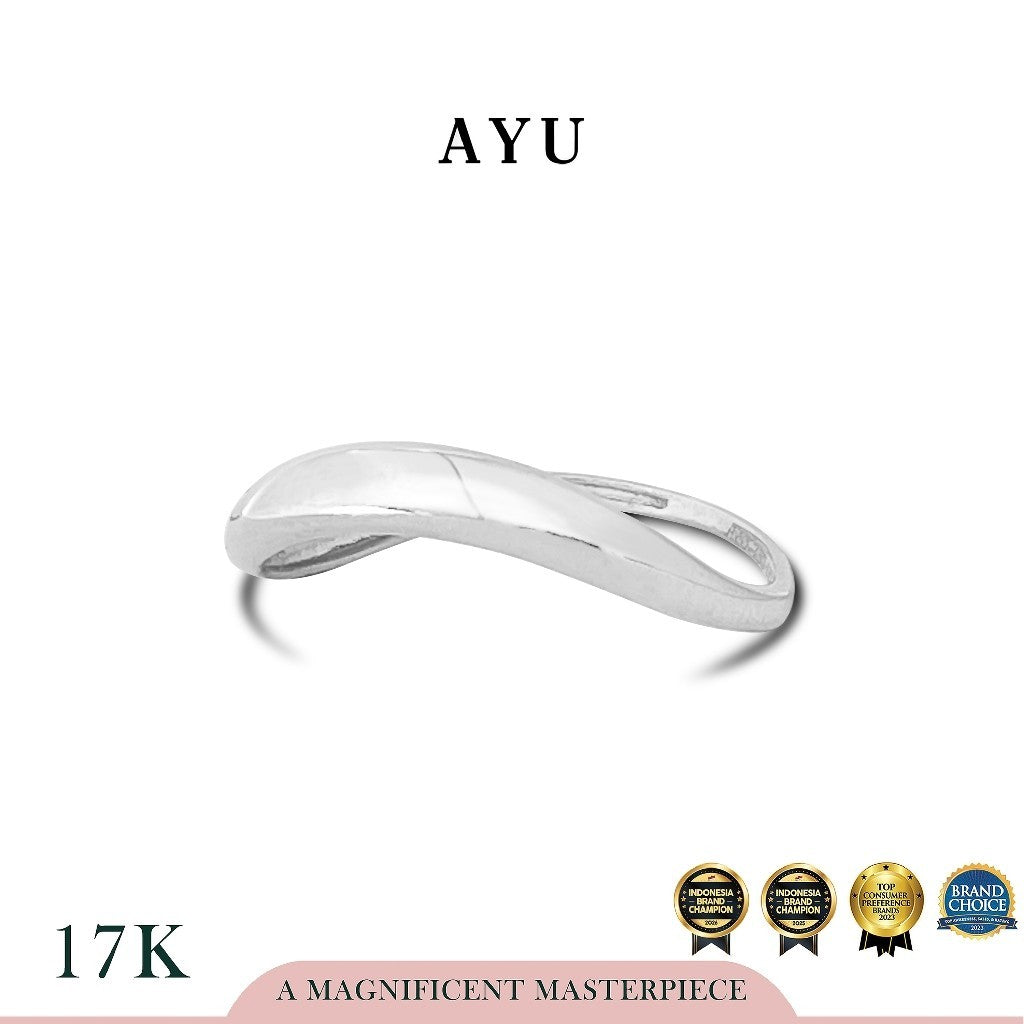 AYU Cincin Emas - Gold Floating Ring 17k White Gold