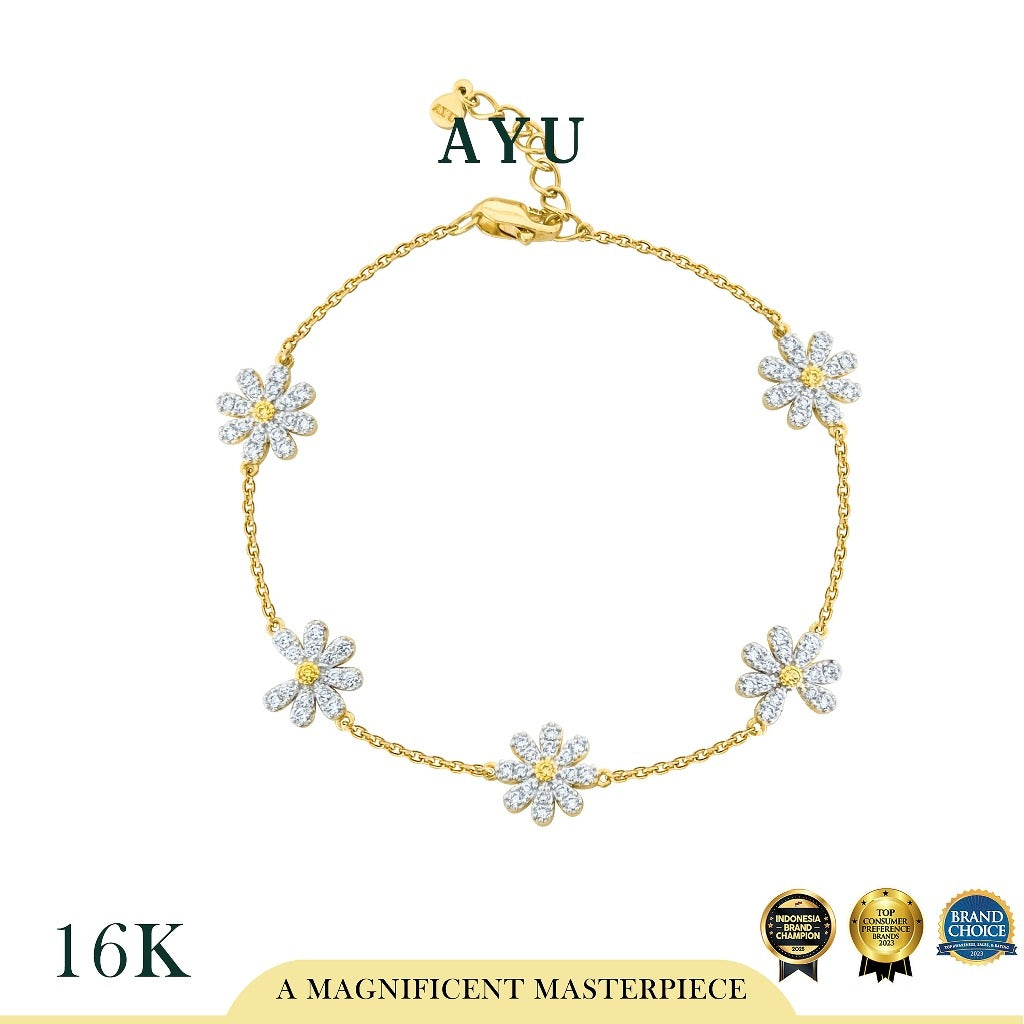 AYU Gelang Emas - 5 G Daisy Chain Bracelet 16k Yellow Gold