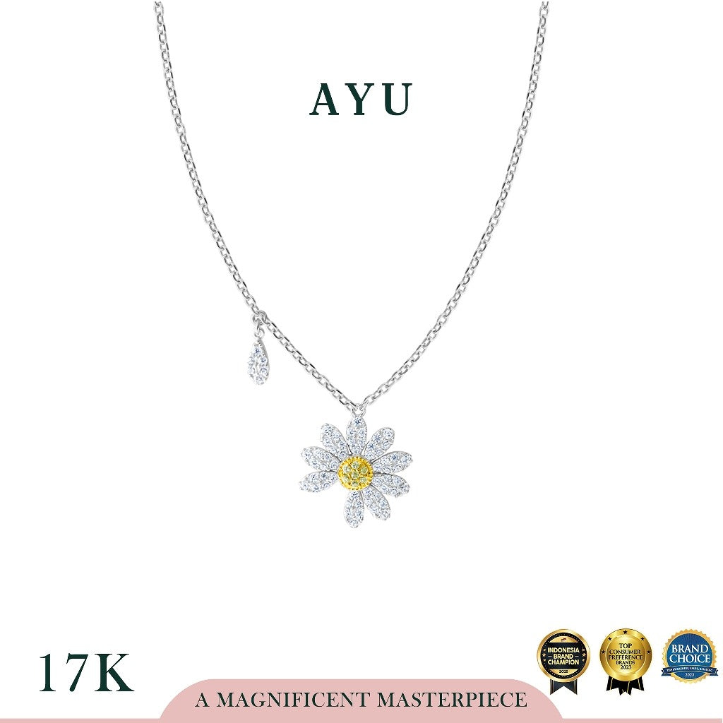 AYU Kalung Emas - G Daisy Chain Necklace 17k White Gold
