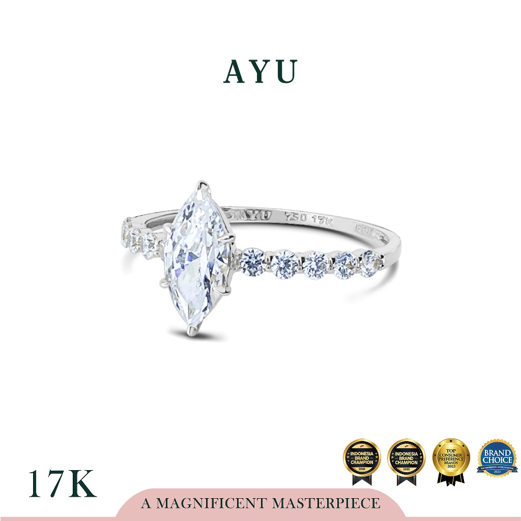 AYU Cincin Emas - The Ayu Mini Selly Ring 17k White Gold