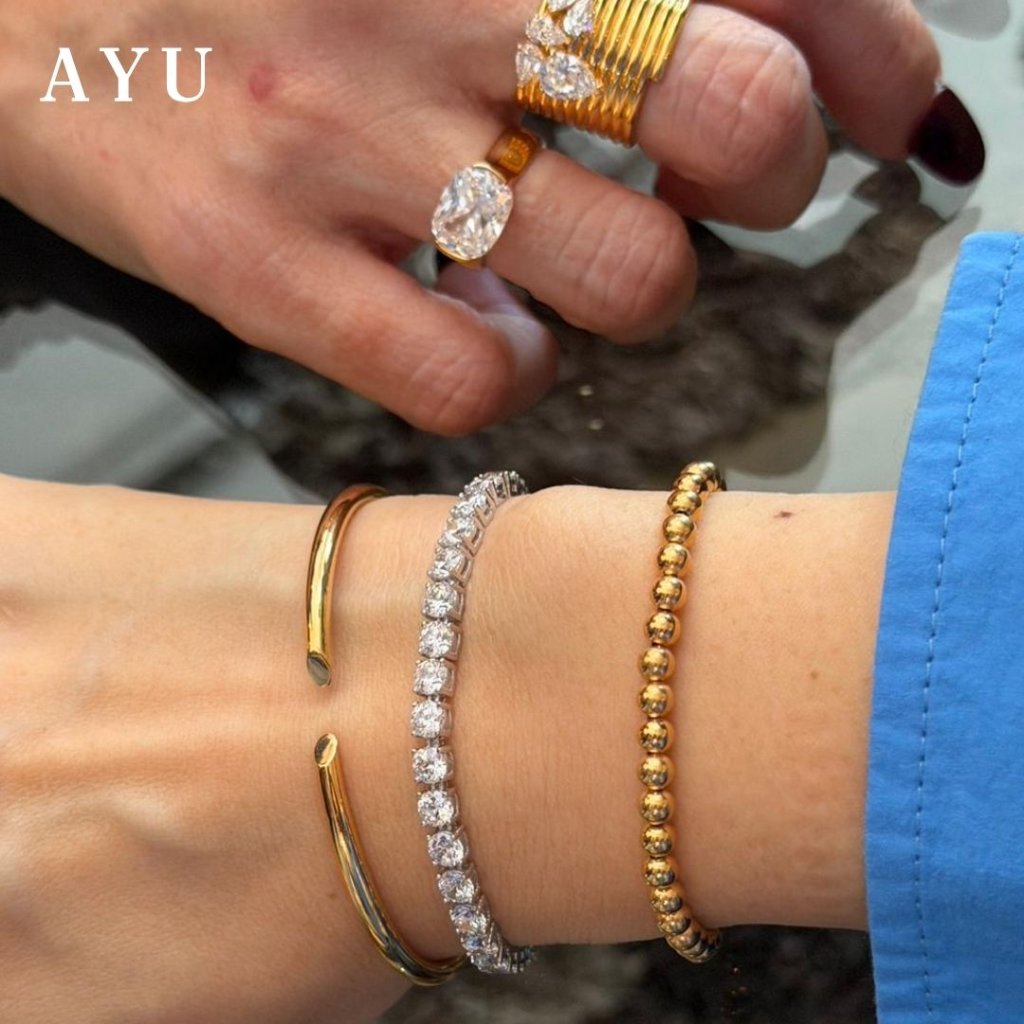 AYU Gelang Emas - Gold Edge Wire Bangle 17k Rose Gold