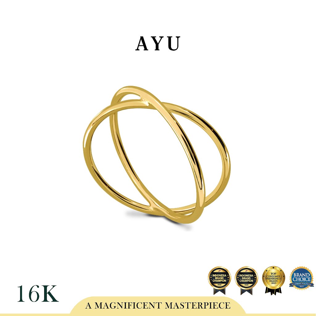 AYU Cincin Emas - X Thin Ring 16k Yellow Gold