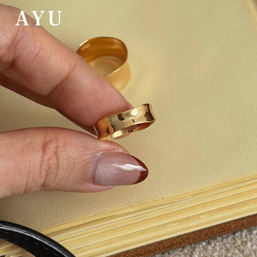 AYU Cincin Emas - Gold Melt Ring 17k Rose Gold