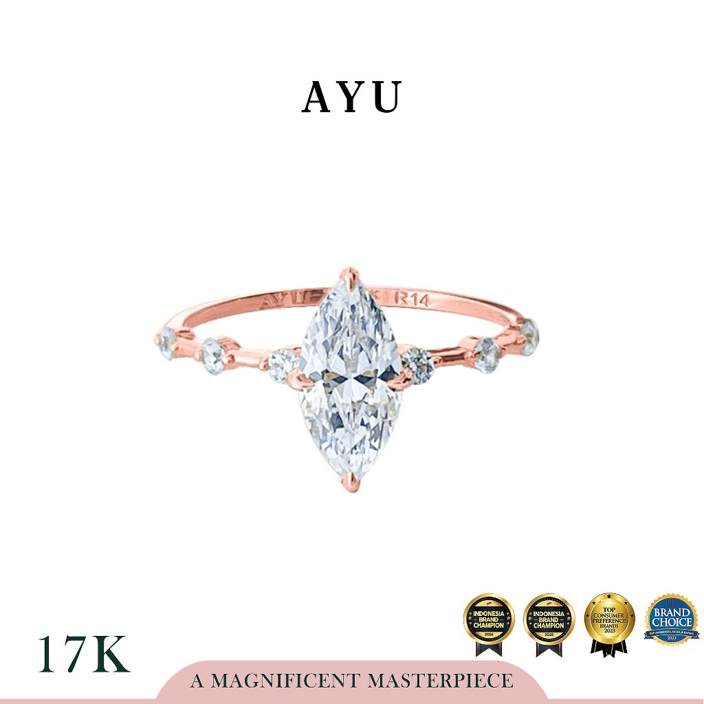 The AYU Mini Selly Spaced Ring 17k Rose Gold