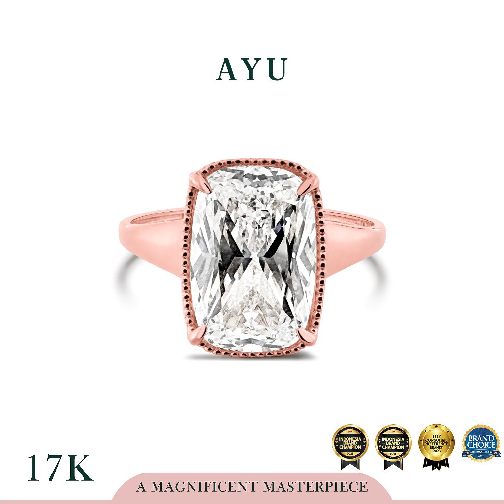 AYU Cincin Emas - The Ophelia Solitaire 17K Rose Gold