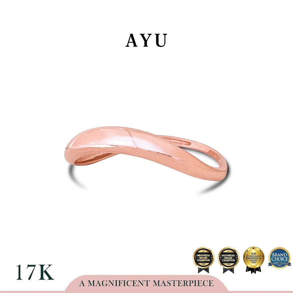 AYU Cincin Emas - Gold Floating Ring 17k Rose Gold