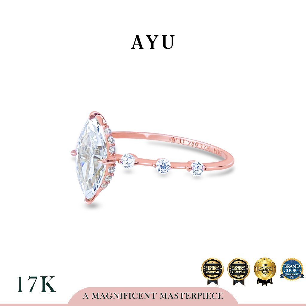 The AYU Mini Selly Spaced Ring 17k Rose Gold