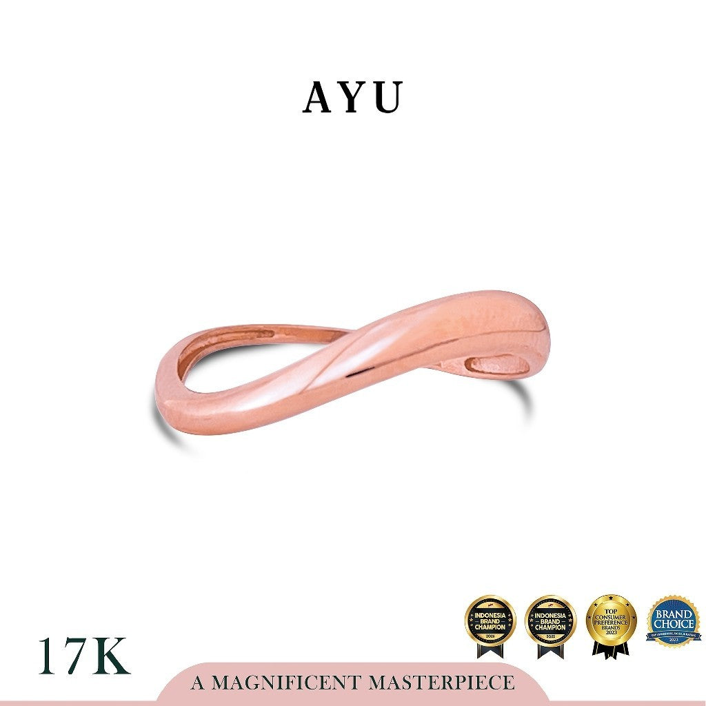 AYU Cincin Emas - Gold Floating Ring 17k Rose Gold