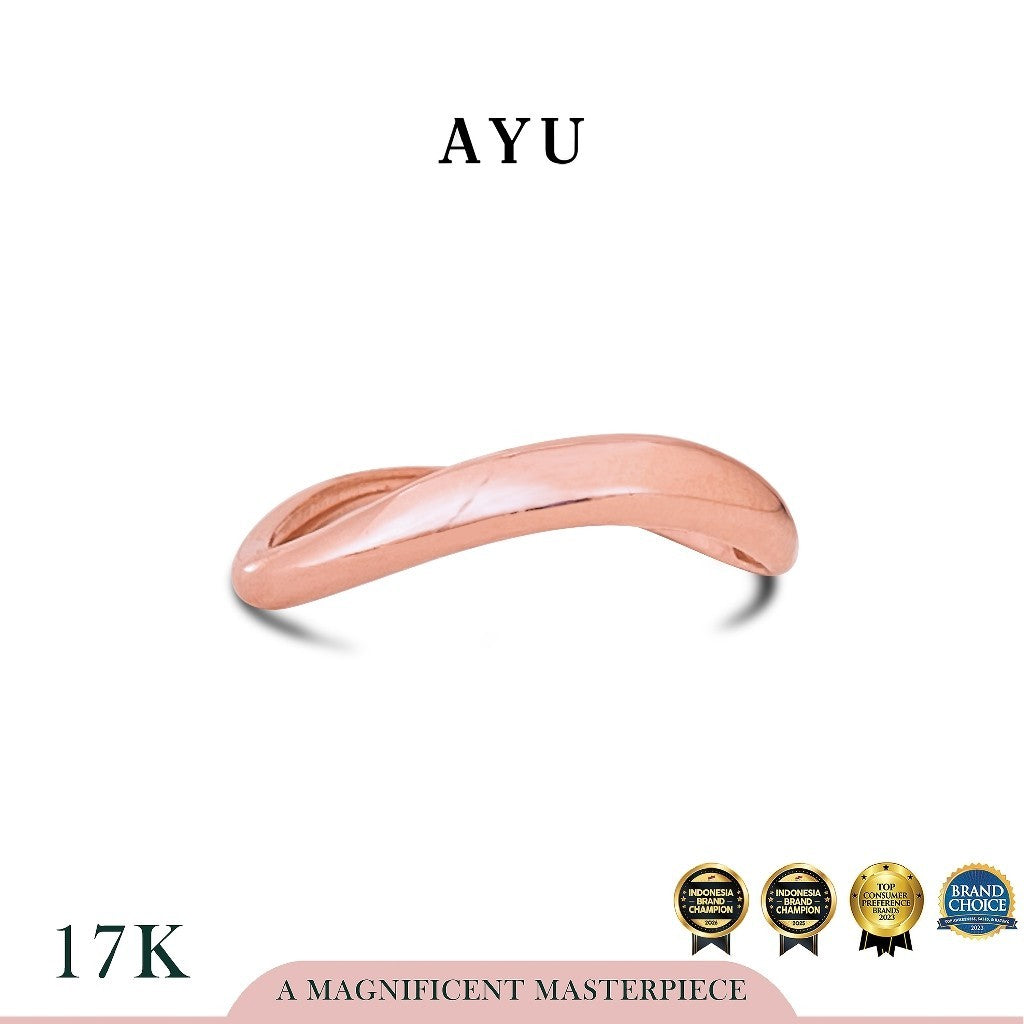 AYU Cincin Emas - Gold Floating Ring 17k Rose Gold