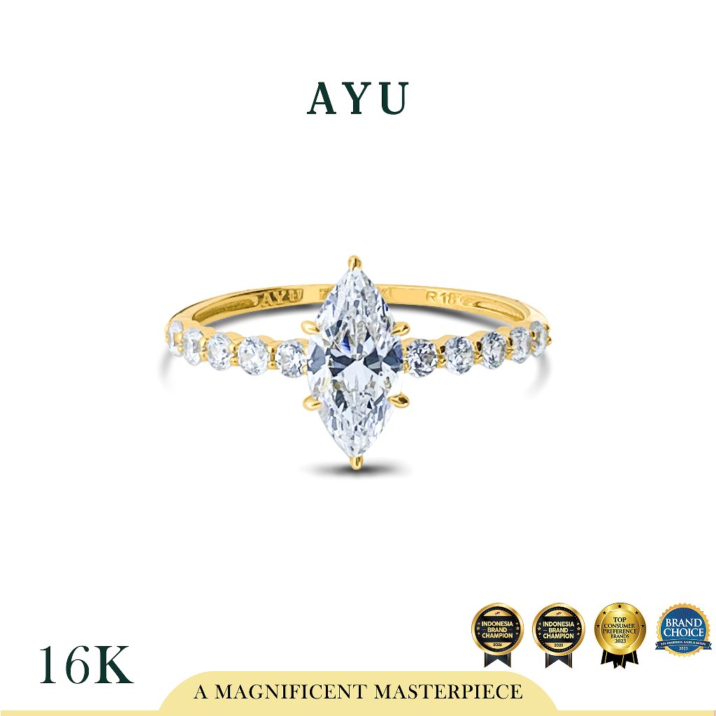AYU Cincin Emas - The Ayu Mini Selly Ring 16k Yellow Gold