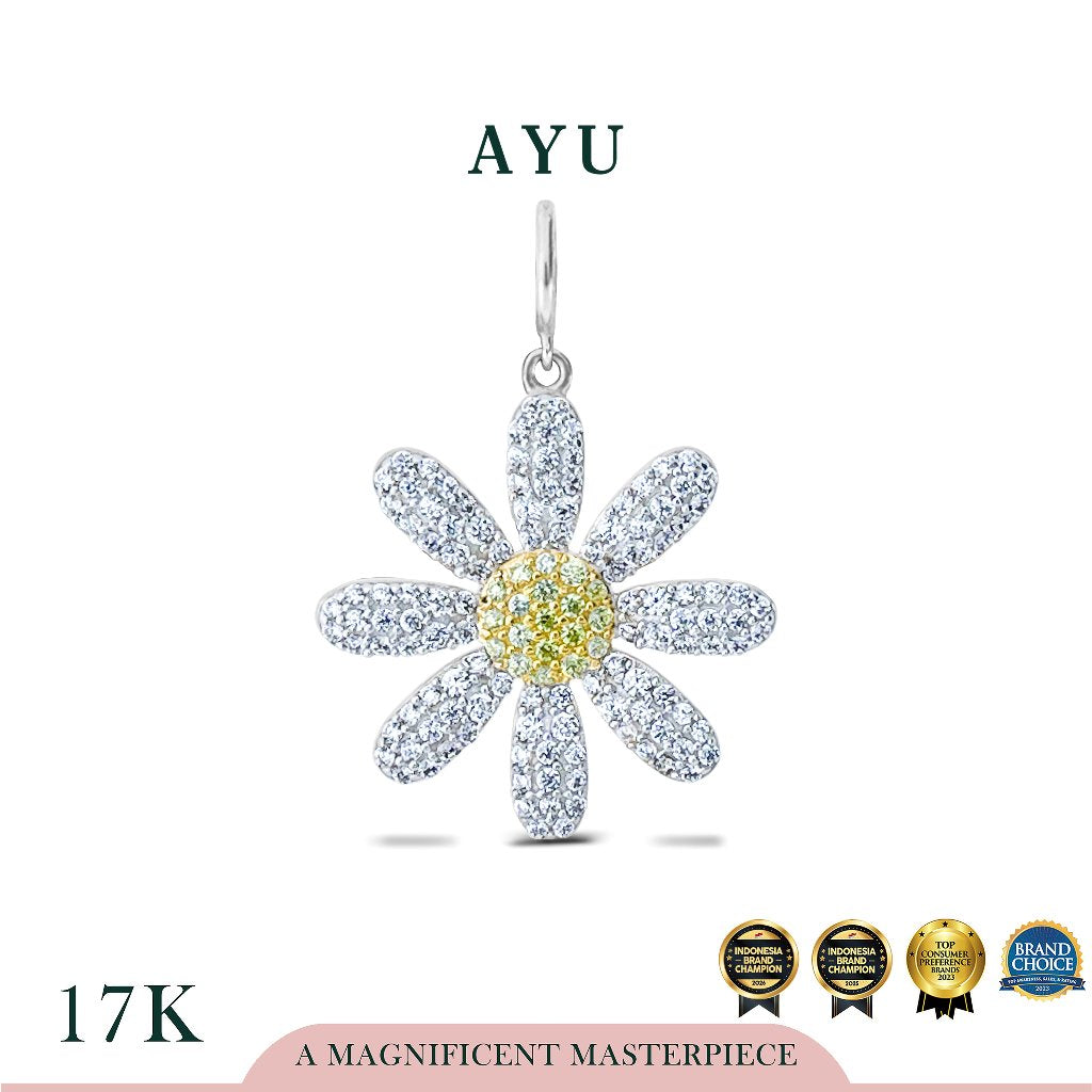 AYU Liontin Emas - Blooming G Daisy Pendant 17k White Gold