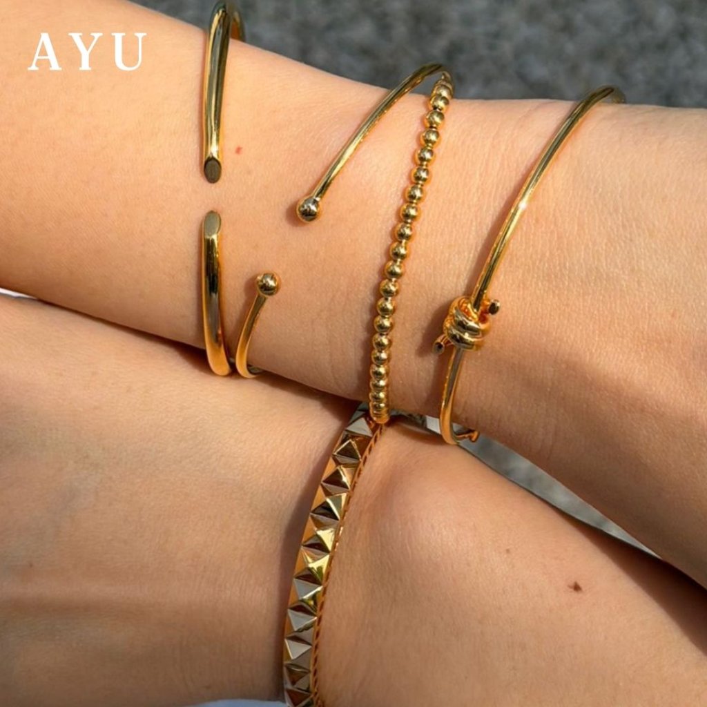 AYU Gelang Emas - Gold Edge Wire Bangle 17k Rose Gold