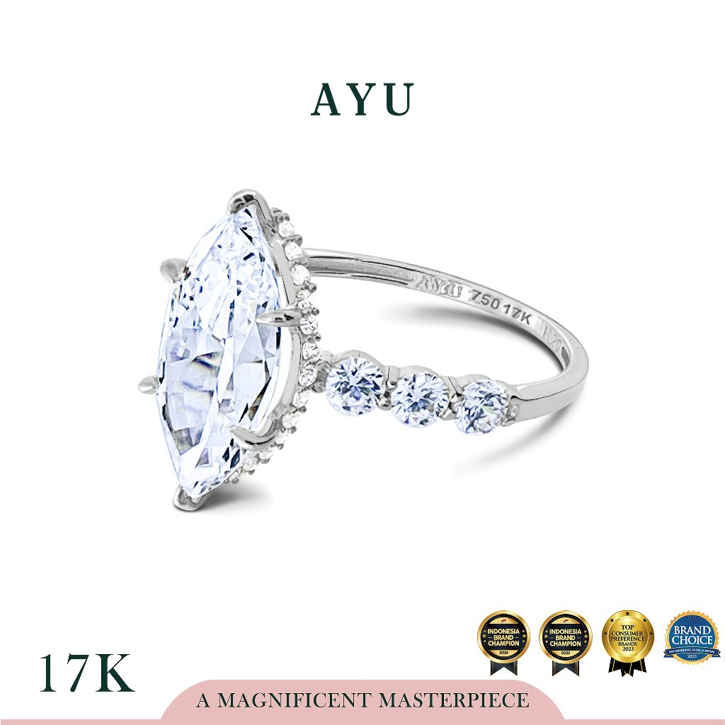AYU Cincin Emas - The Ayu Selly Ring 17k White Gold