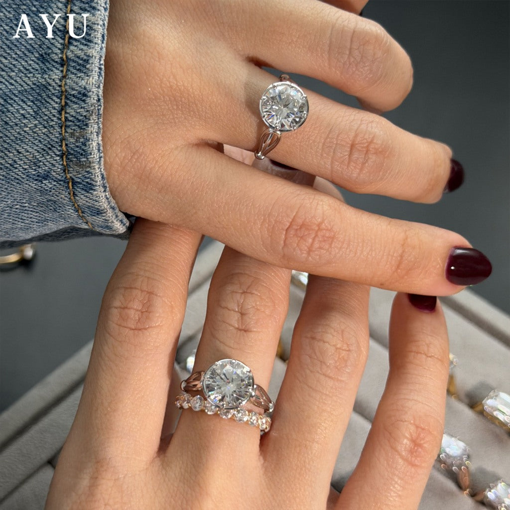 The AYU Georgian Setting In Round Solitaire 17k White Gold