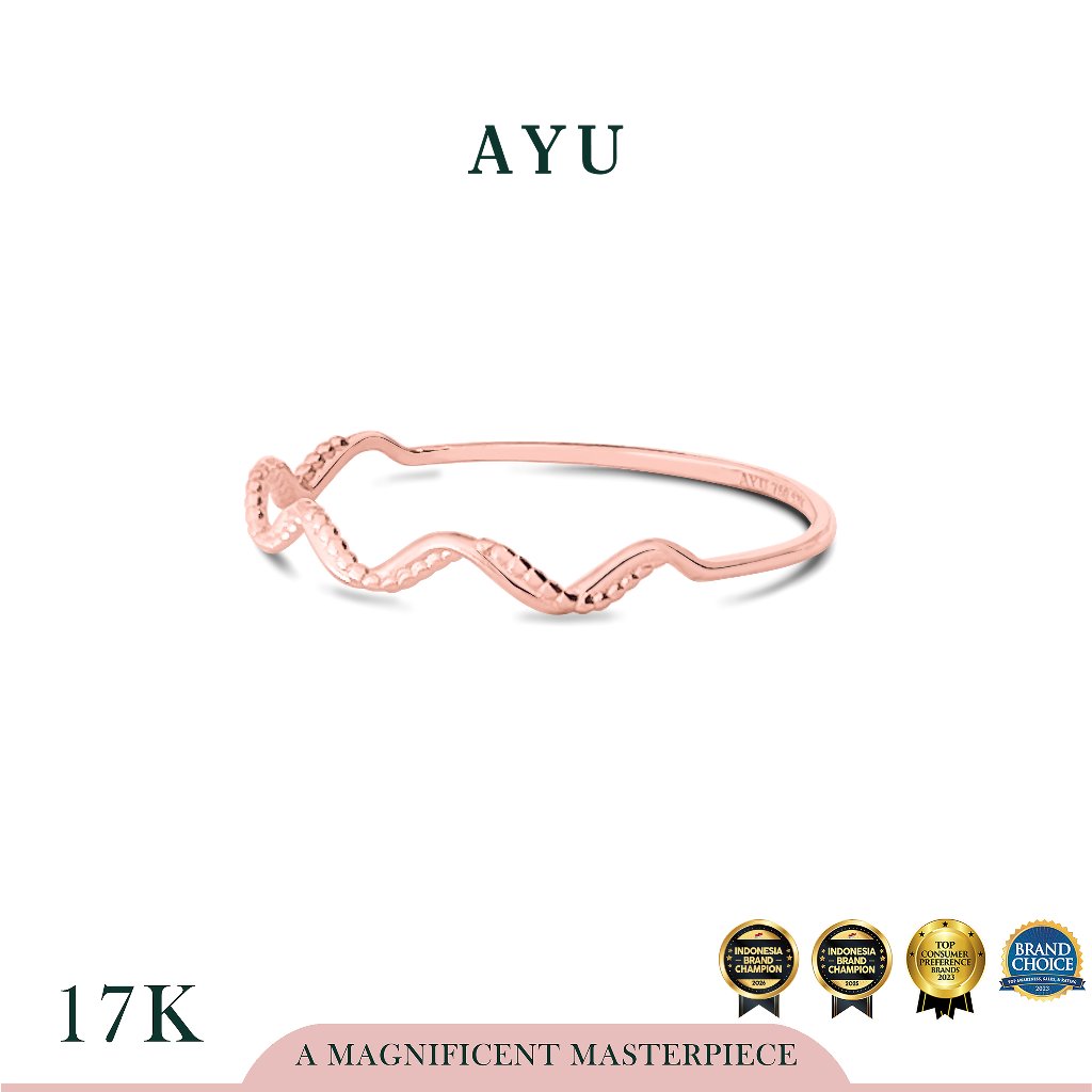 AYU Cincin Emas - Gold Wave Filligri Ring 17k Rose Gold