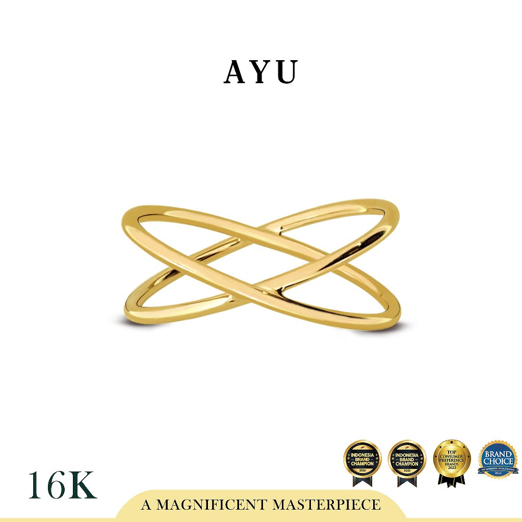 AYU Cincin Emas - X Thin Ring 16k Yellow Gold