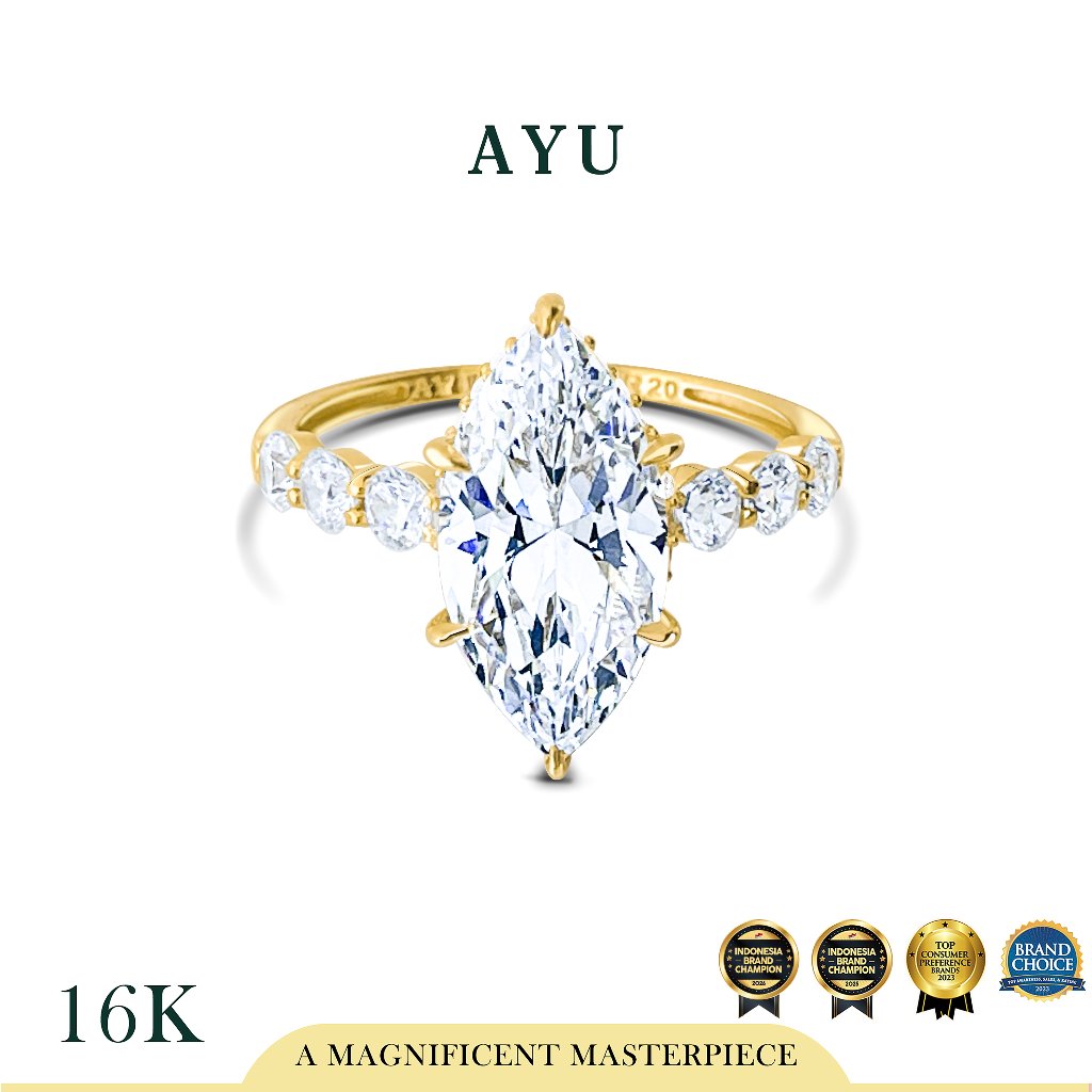 AYU Cincin Emas - The Ayu Selly Ring 16k Yellow Gold