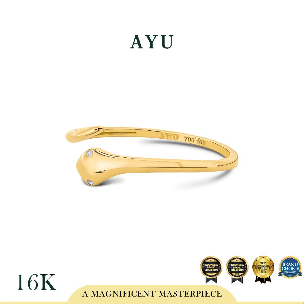 AYU Cincin Emas - Gold Sleek Serpent Ring 16k Yellow Gold