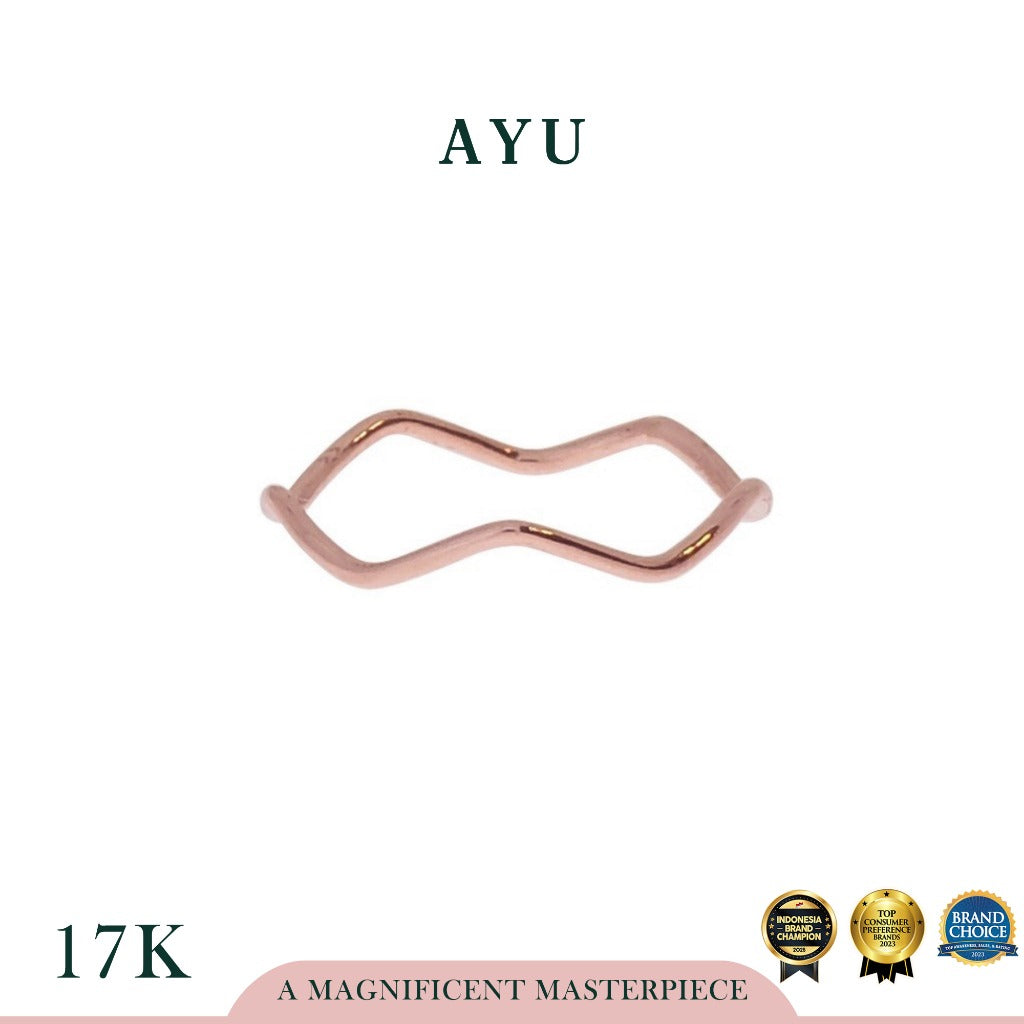 AYU Cincin Emas -Slow Wave Stack 17K Rose Gold