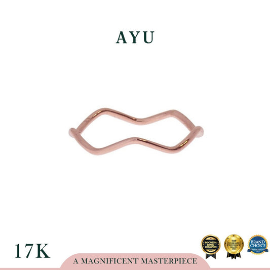 AYU Cincin Emas -Slow Wave Stack 17K Rose Gold