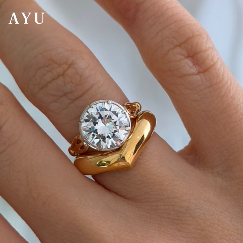 The AYU Georgian Setting In Round Solitaire 17k White Gold