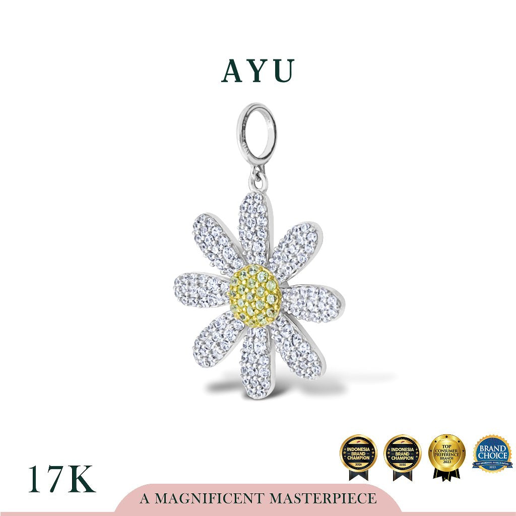 AYU Liontin Emas - Blooming G Daisy Pendant 17k White Gold