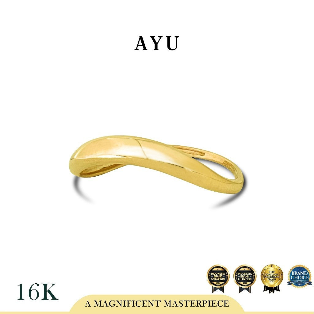 AYU Cincin Emas - Gold Floating Ring 16k Yellow Gold