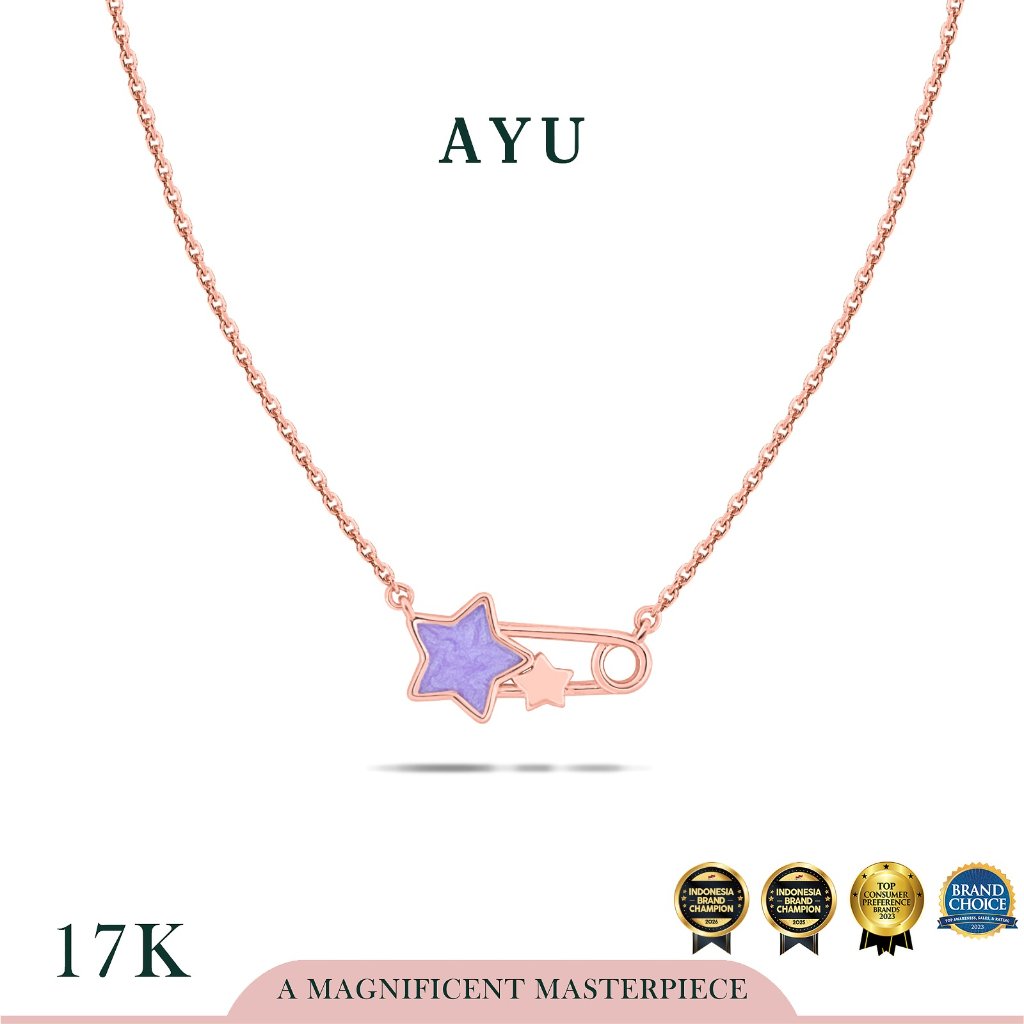 AYU Kalung Emas - Star Pin Necklace 17k Rose Gold