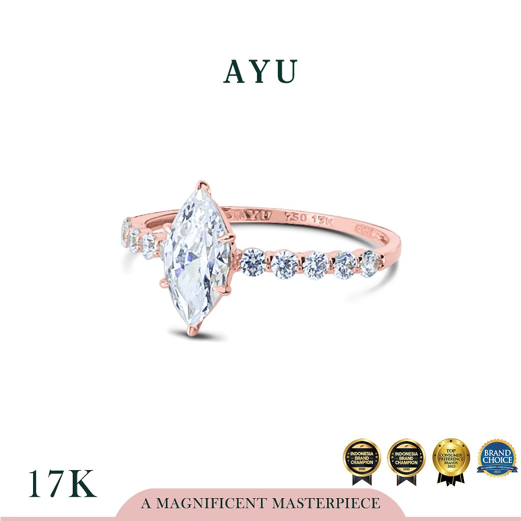 AYU Cincin Emas - The Ayu Mini Selly Ring 17k Rose Gold