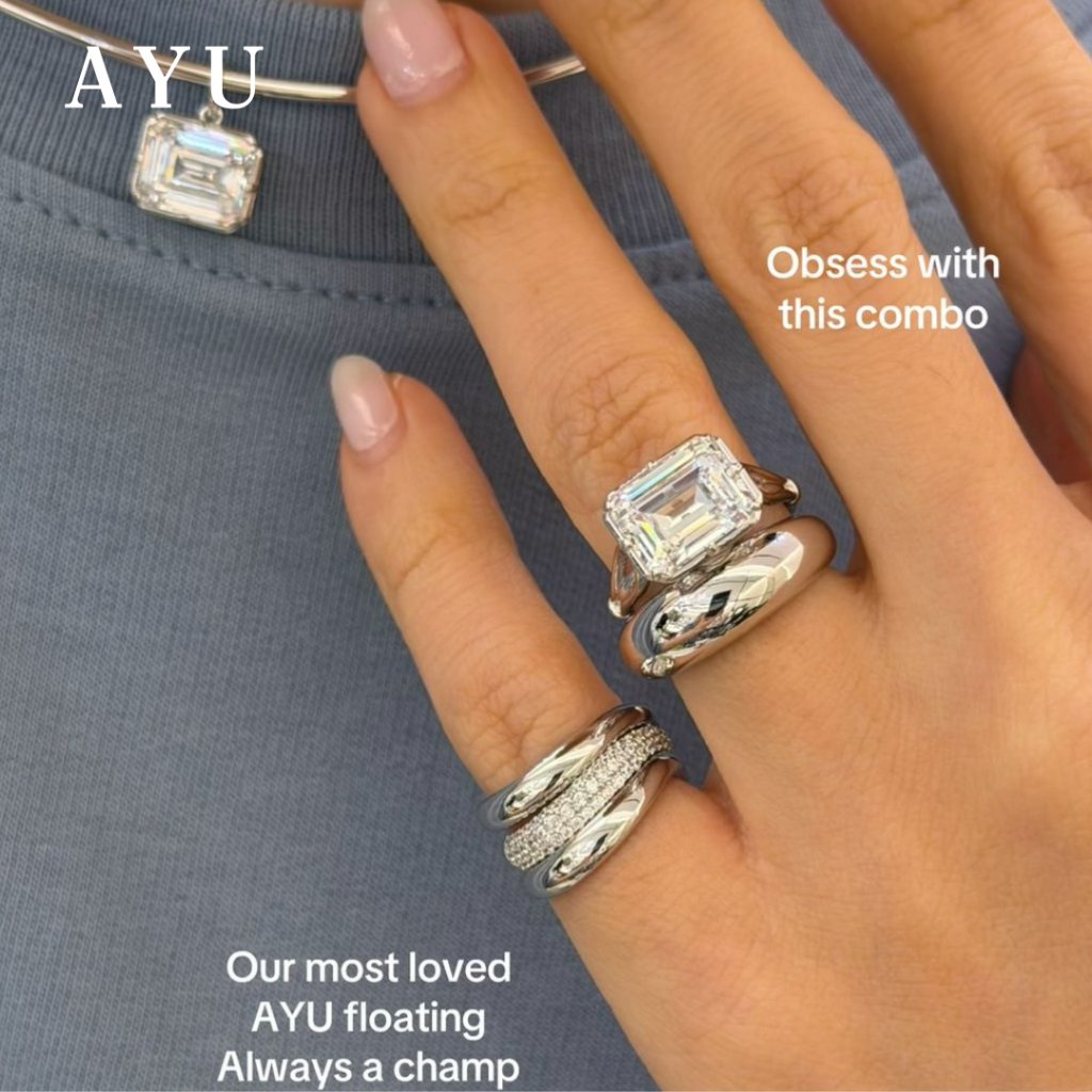 The AYU Georgian Setting In Emerald Solitaire 17k White Gold