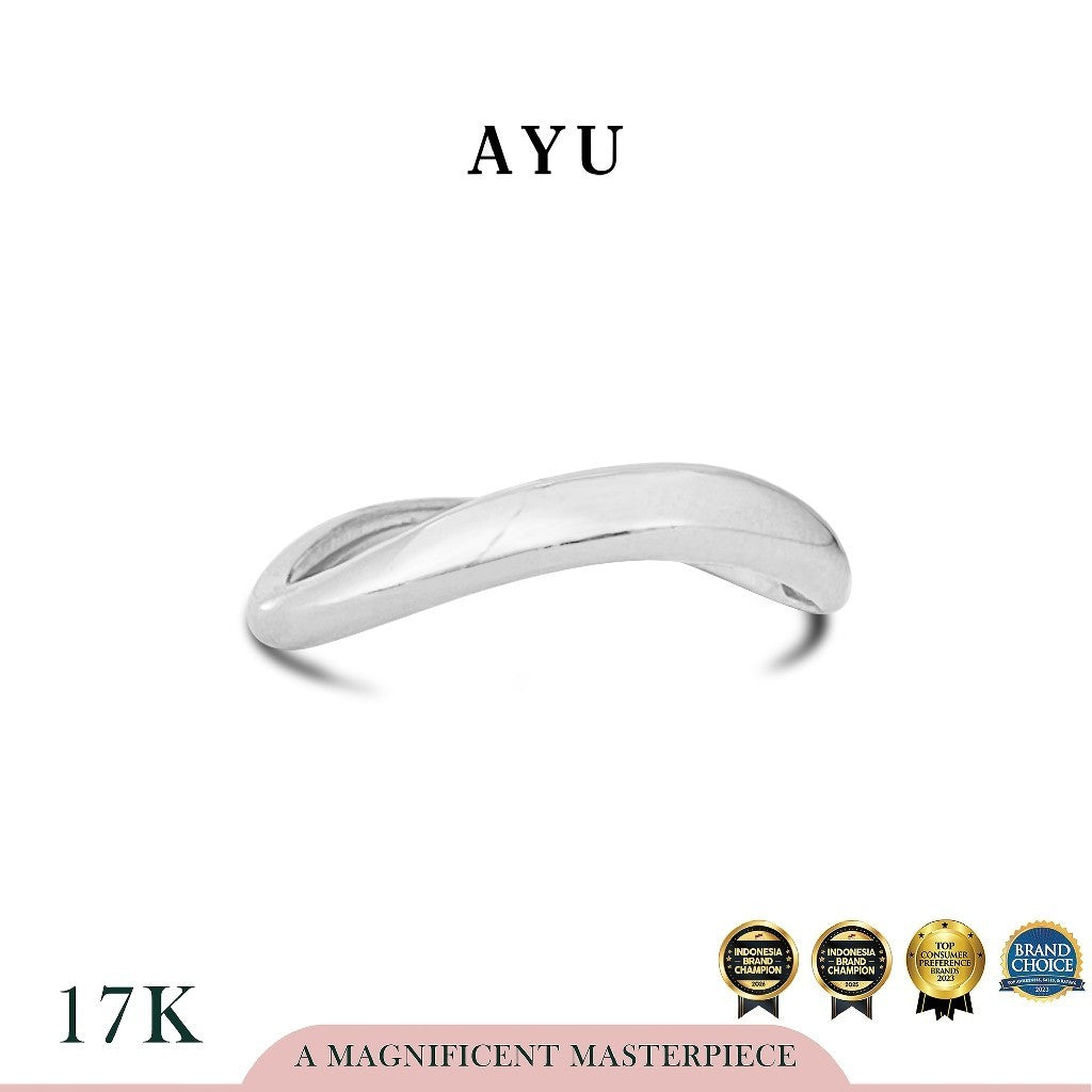 AYU Cincin Emas - Gold Floating Ring 17k White Gold