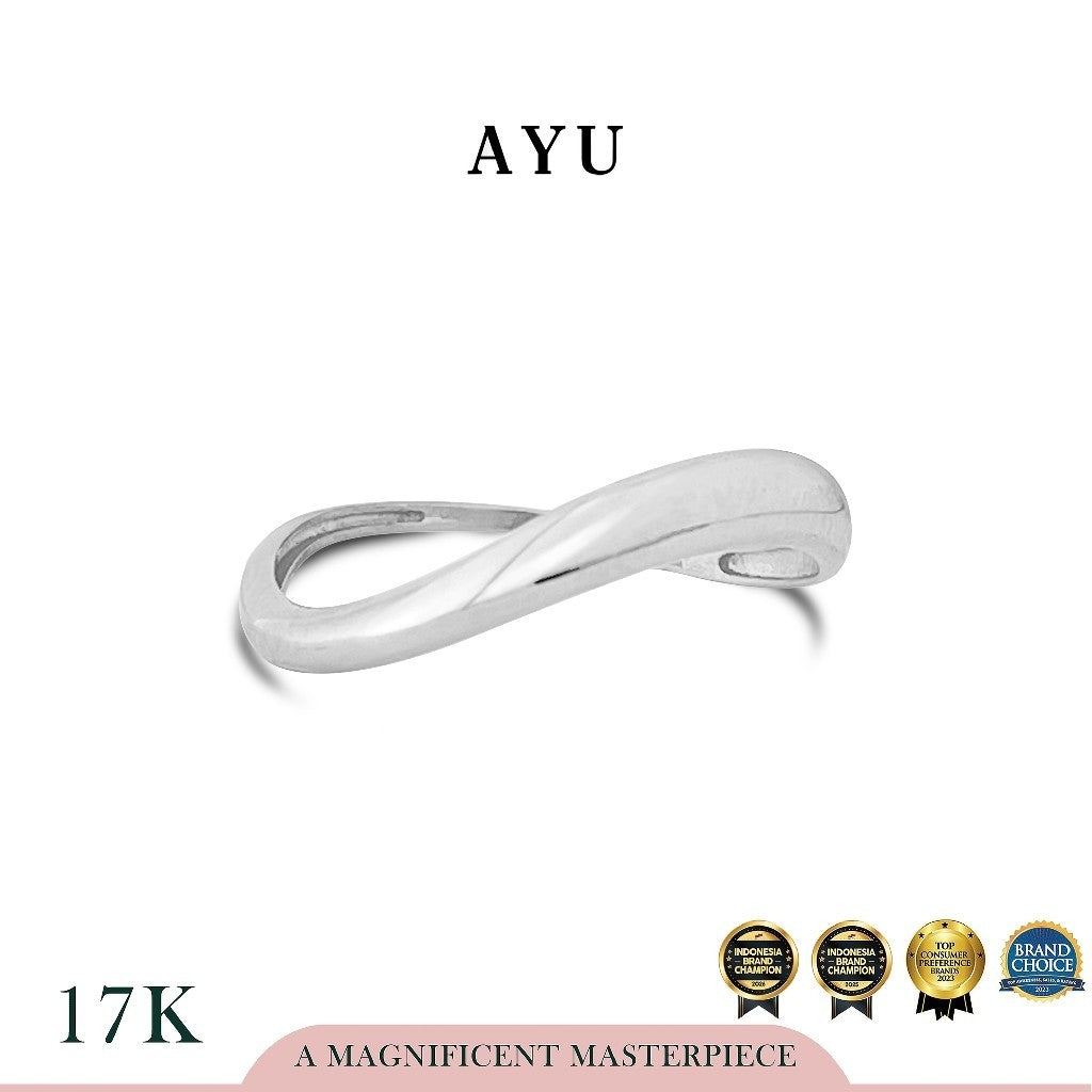 AYU Cincin Emas - Gold Floating Ring 17k White Gold