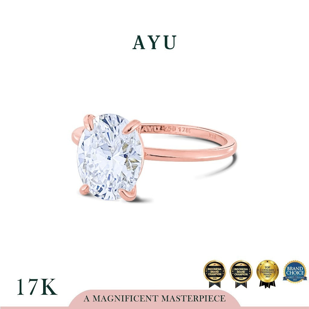 The AYU Setting In Glam Oval Cut 17k Rose Gold